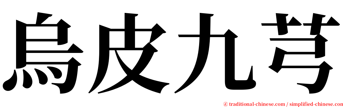 烏皮九芎 serif font