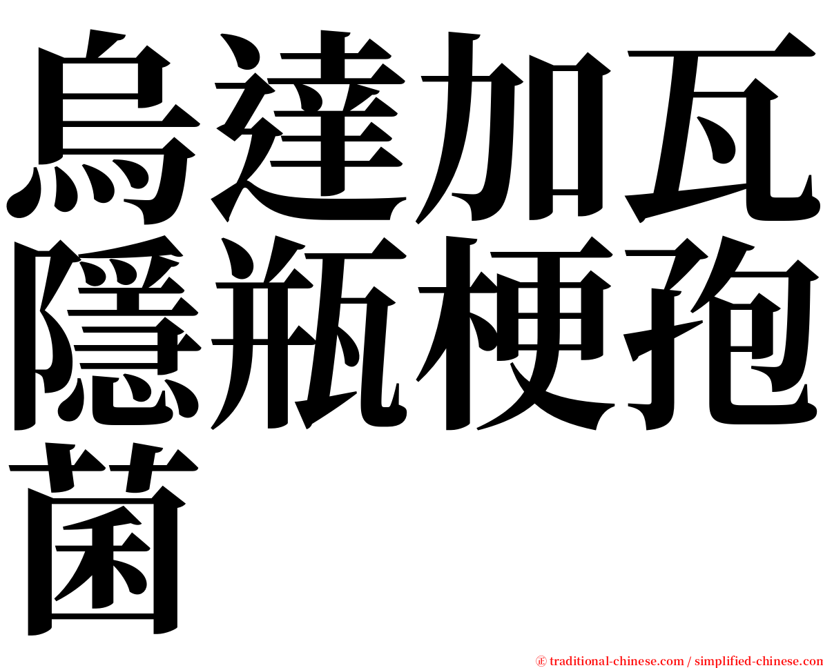 烏達加瓦隱瓶梗孢菌 serif font