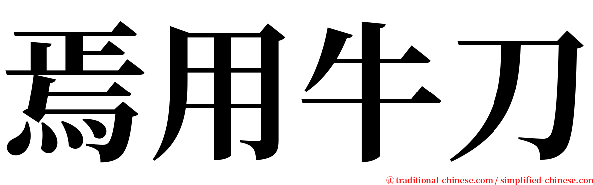 焉用牛刀 serif font