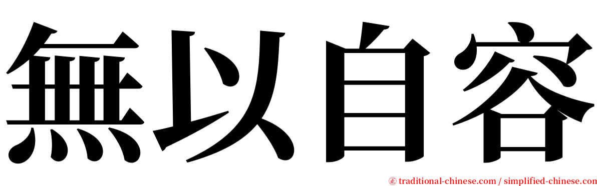 無以自容 serif font