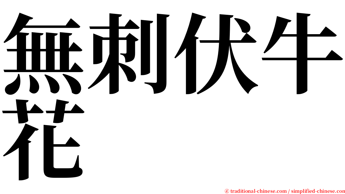 無刺伏牛花 serif font