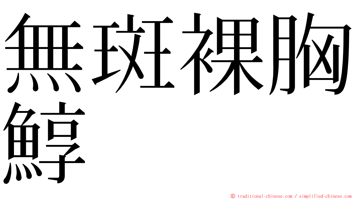 無斑裸胸鯙 ming font