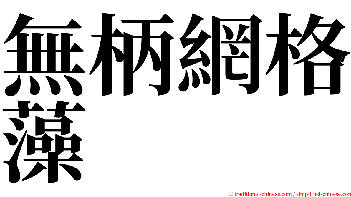 無柄網格藻 serif font