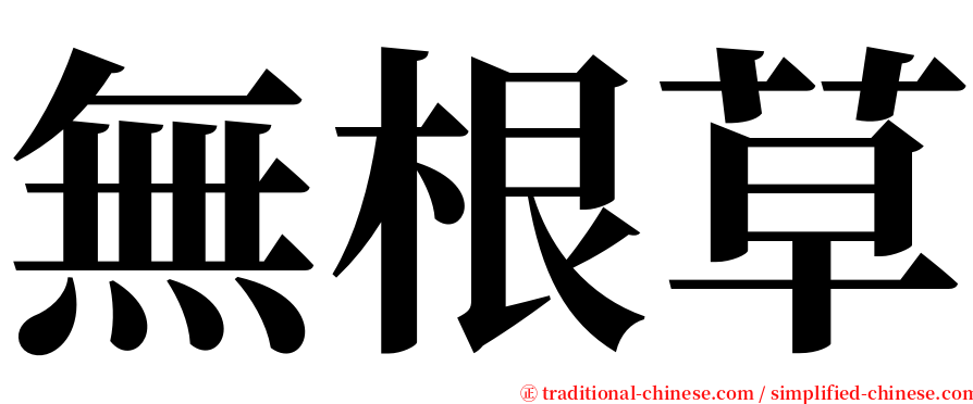 無根草 serif font