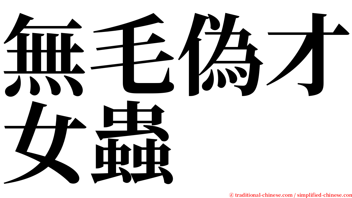 無毛偽才女蟲 serif font