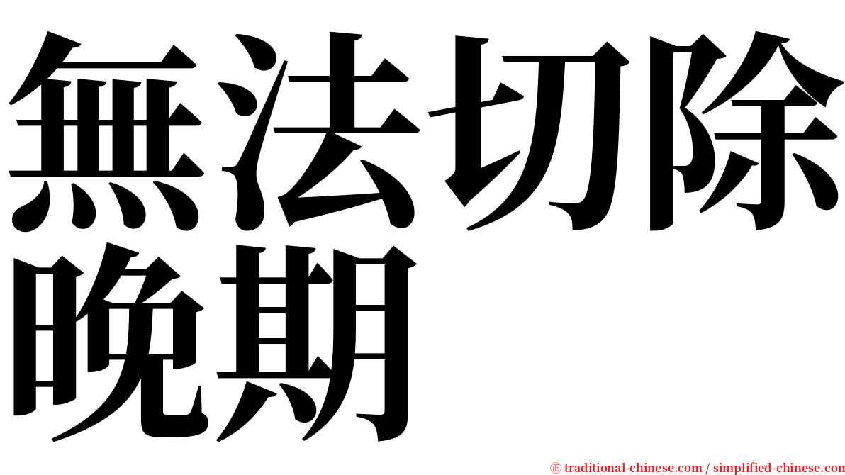 無法切除晚期 serif font