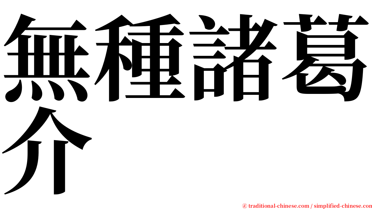 無種諸葛介 serif font