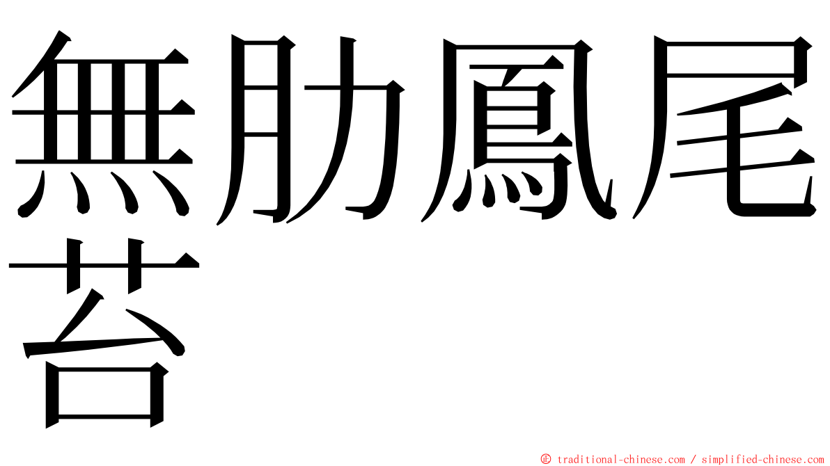 無肋鳳尾苔 ming font