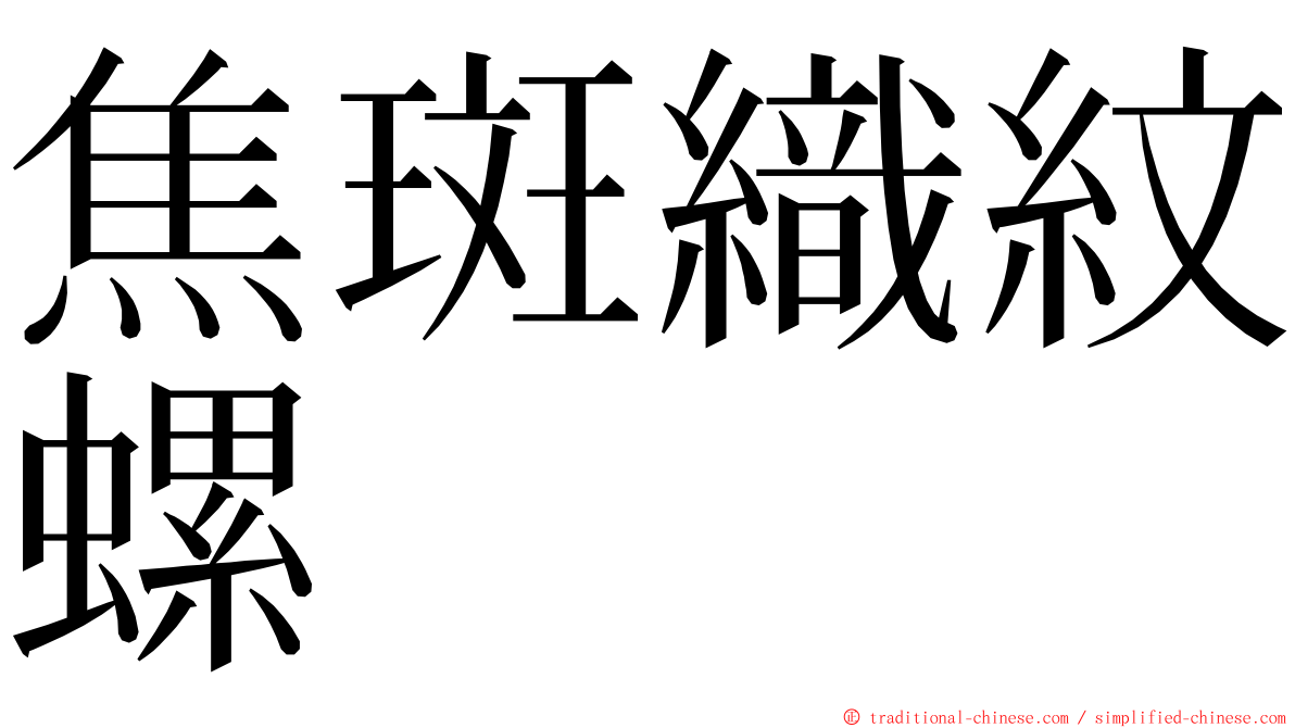 焦斑織紋螺 ming font