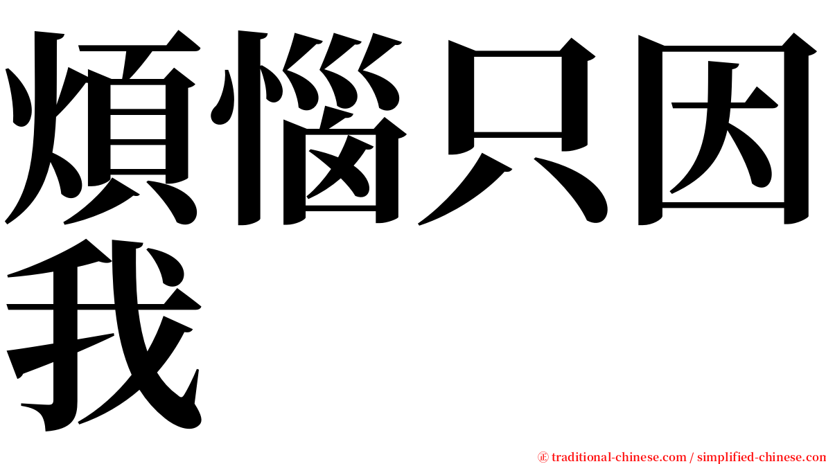 煩惱只因我 serif font