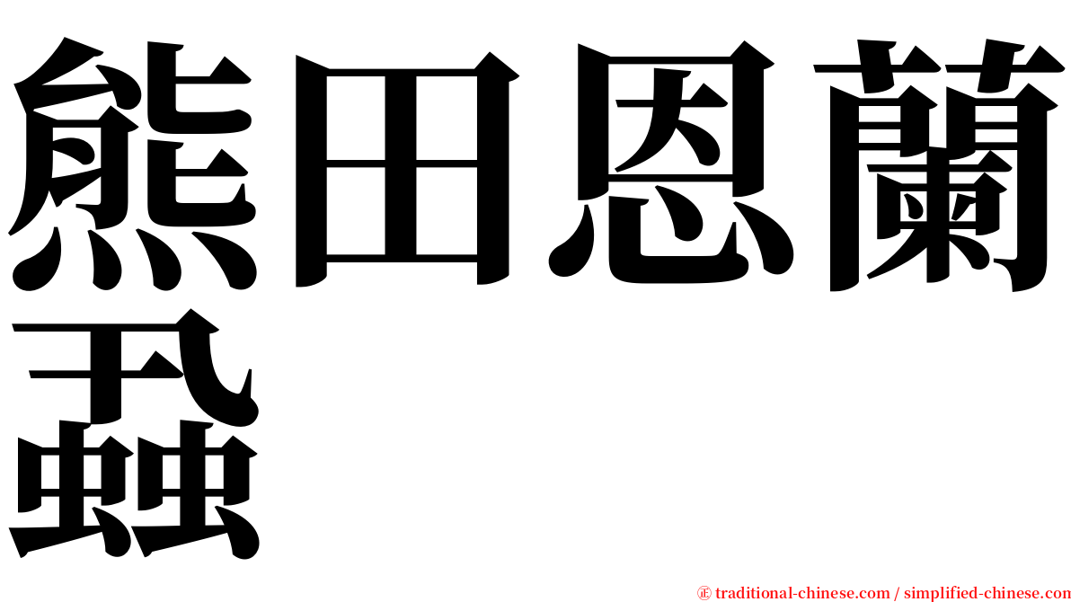 熊田恩蘭蝨 serif font