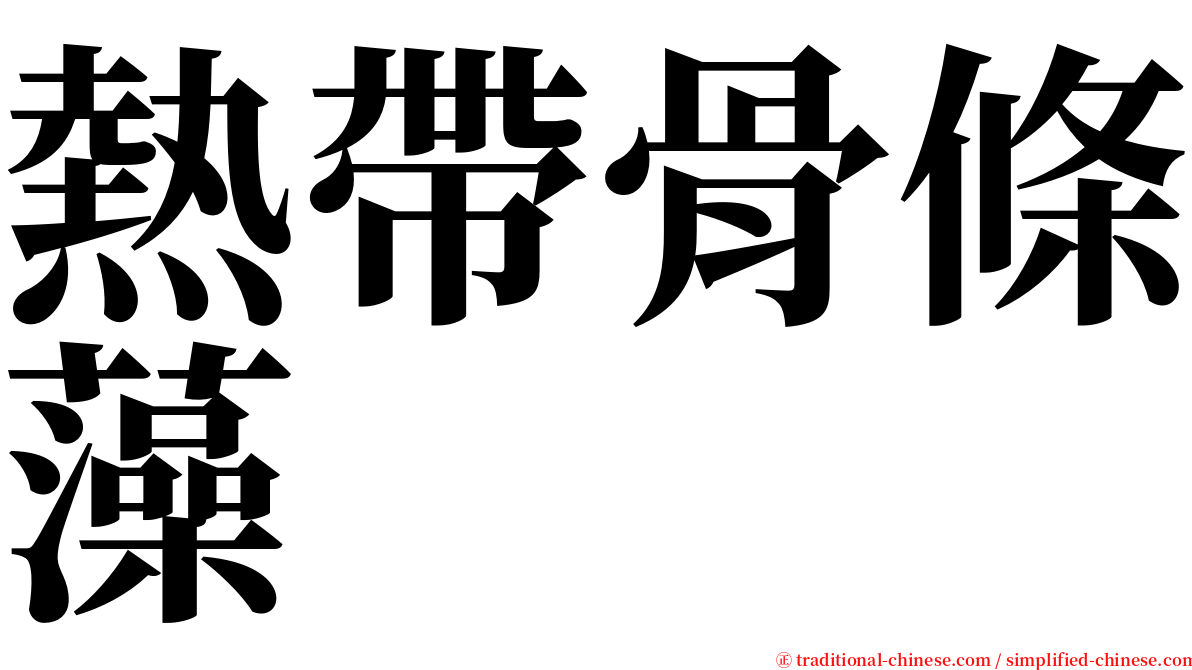 熱帶骨條藻 serif font