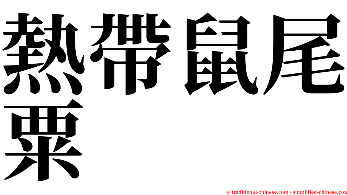 熱帶鼠尾粟 serif font