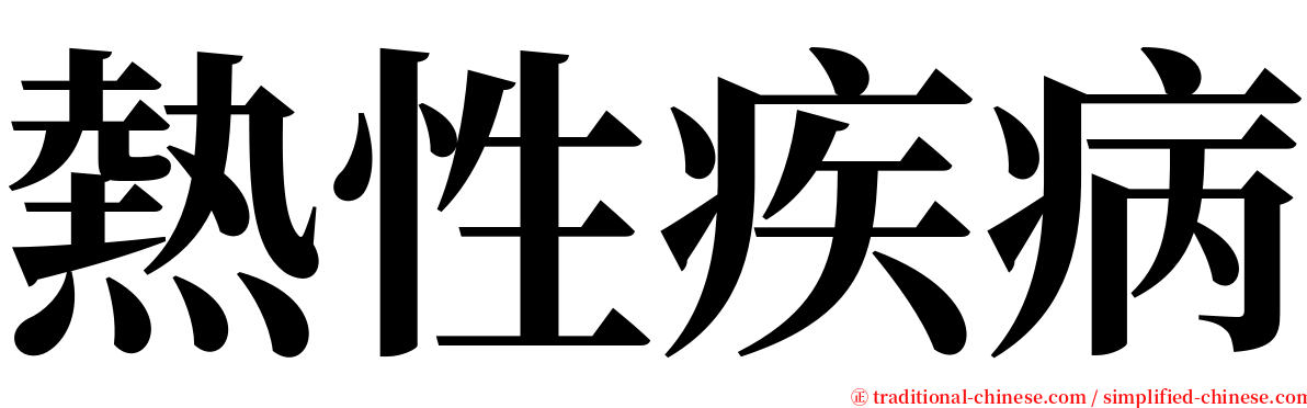 熱性疾病 serif font