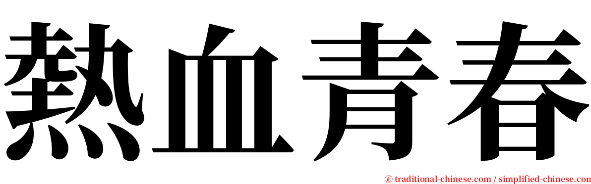 熱血青春 serif font