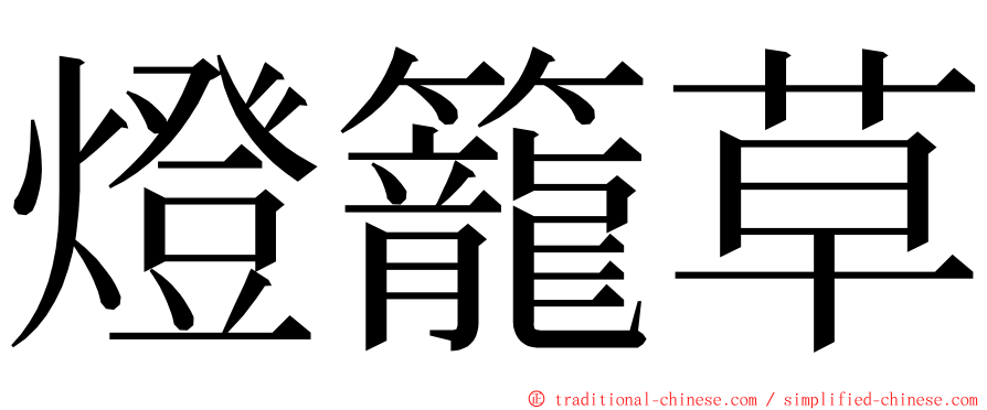 燈籠草 ming font