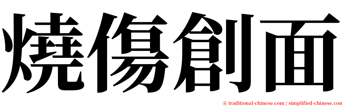 燒傷創面 serif font