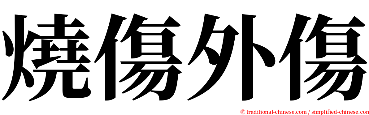 燒傷外傷 serif font