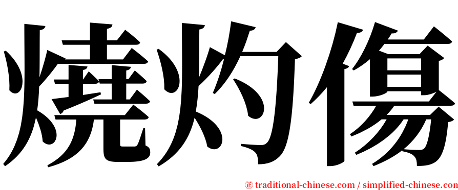 燒灼傷 serif font