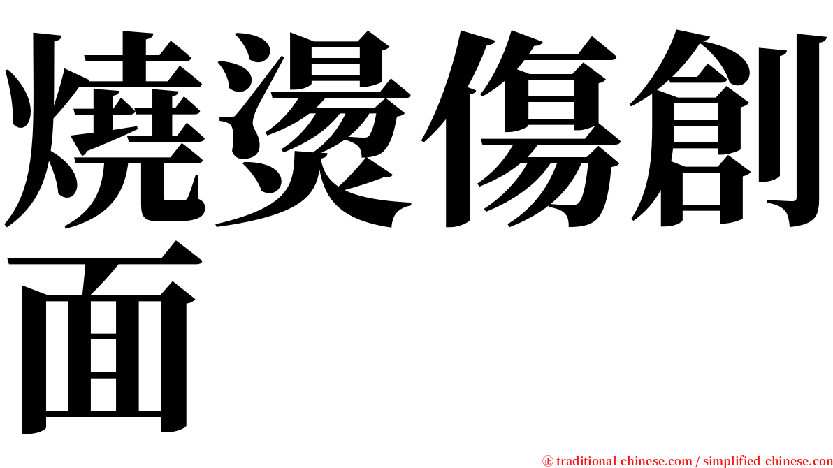 燒燙傷創面 serif font