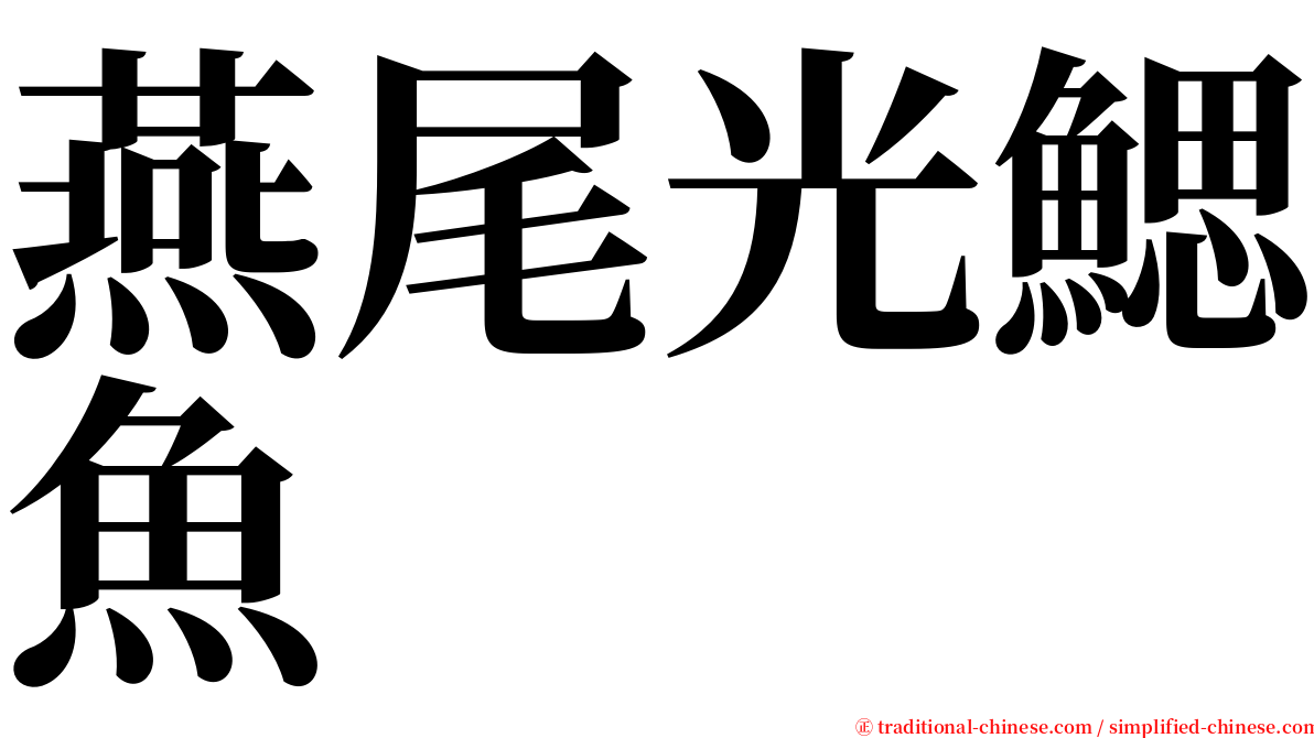 燕尾光鰓魚 serif font