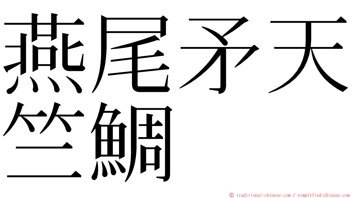 燕尾矛天竺鯛 ming font