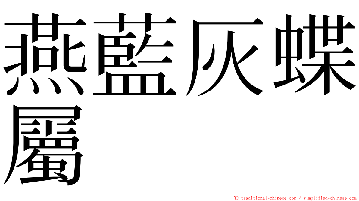 燕藍灰蝶屬 ming font