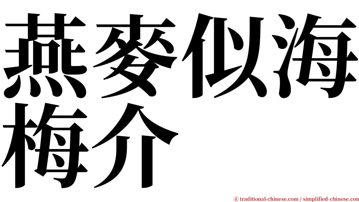 燕麥似海梅介 serif font