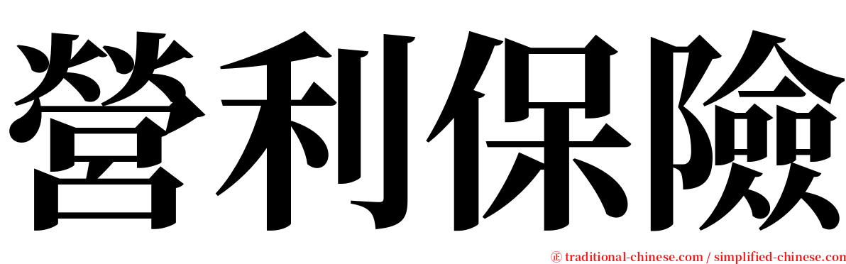 營利保險 serif font