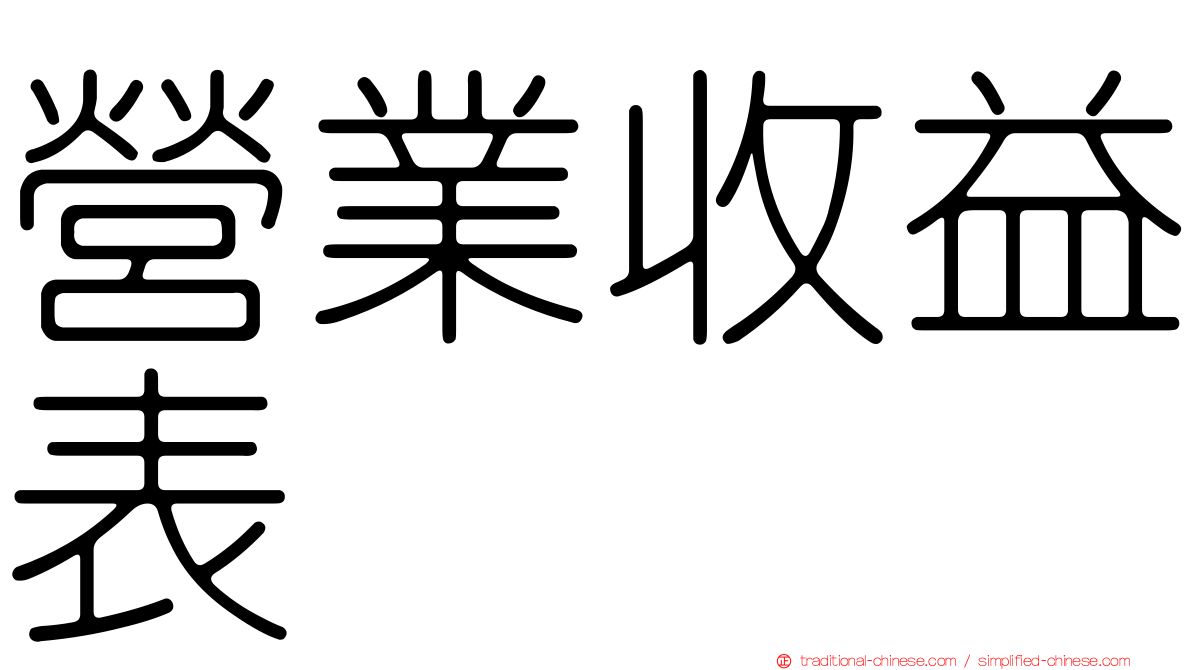 營業收益表