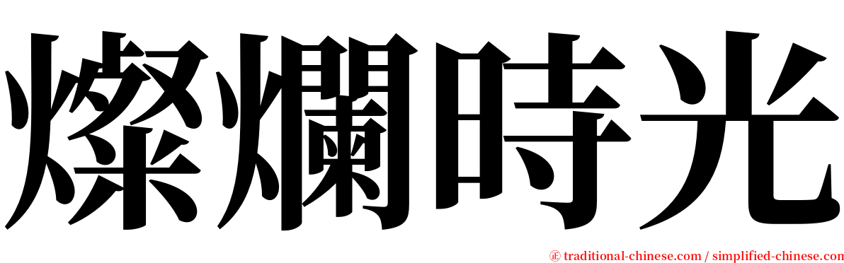 燦爛時光 serif font