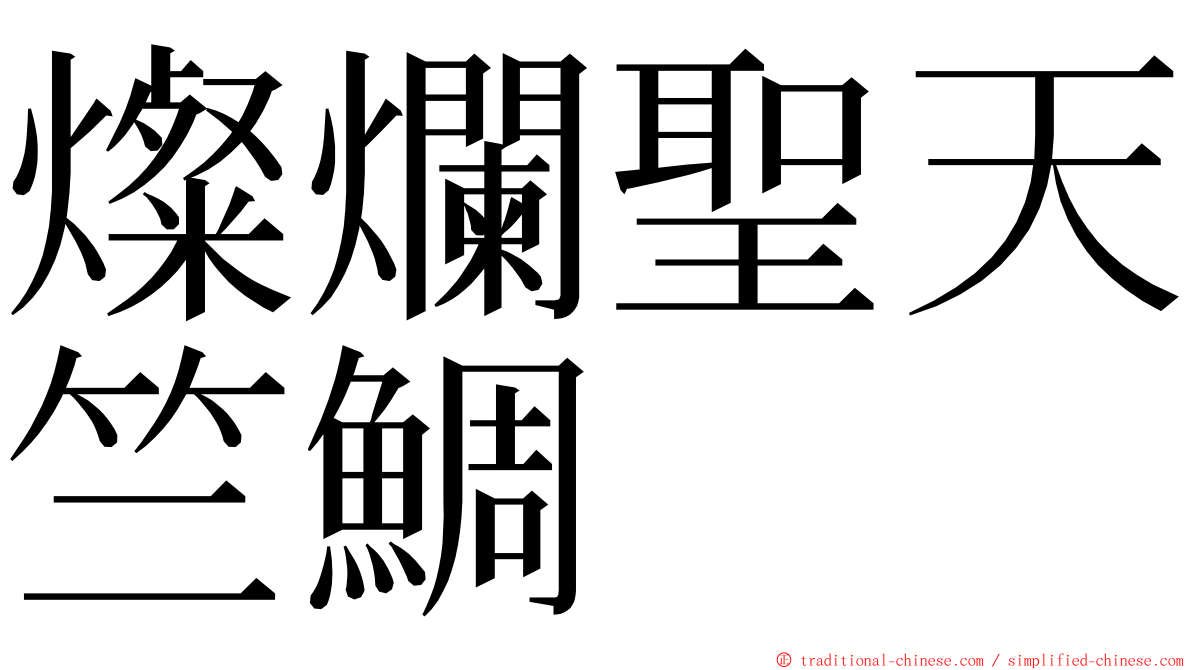 燦爛聖天竺鯛 ming font