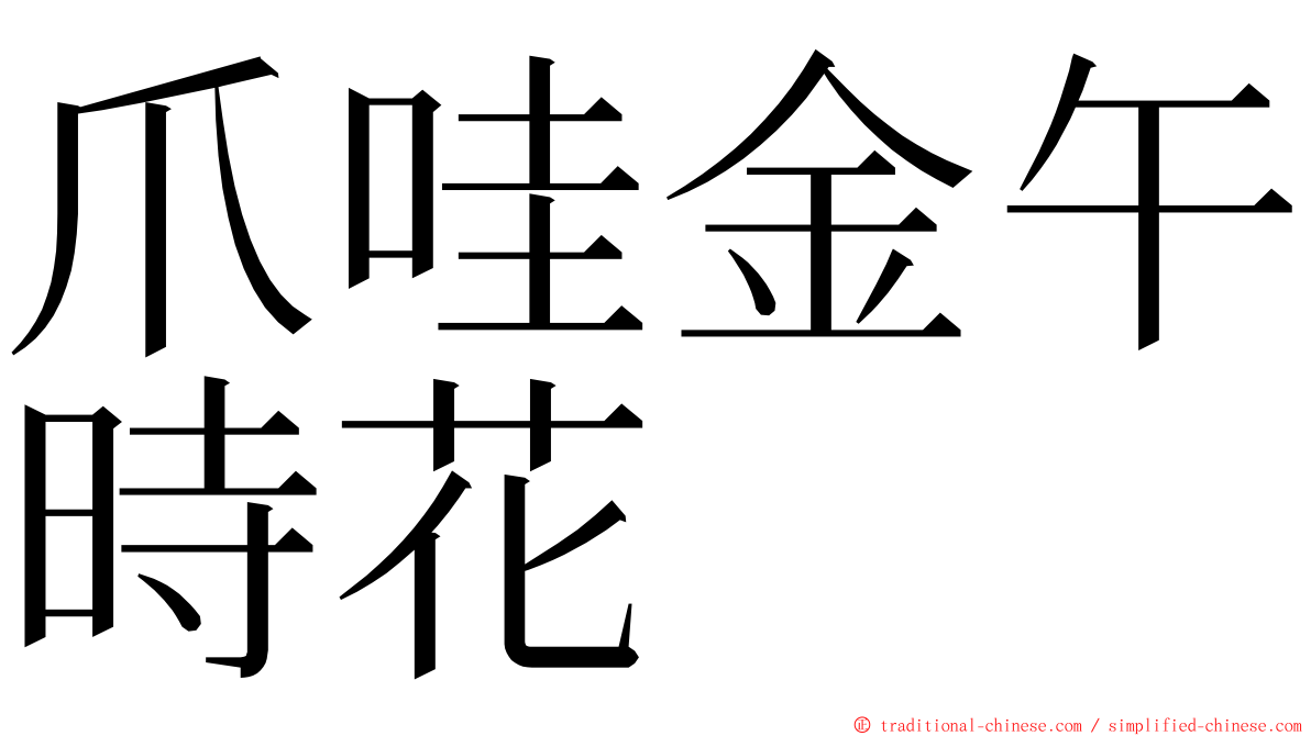 爪哇金午時花 ming font