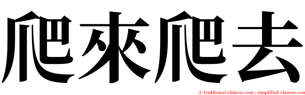 爬來爬去 serif font