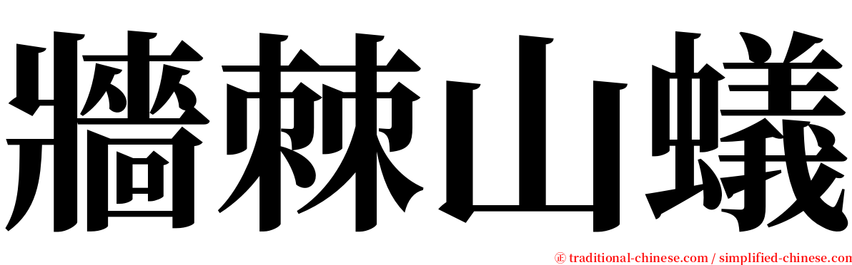 牆棘山蟻 serif font