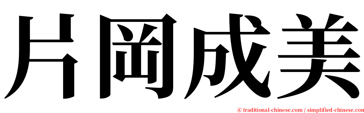 片岡成美 serif font