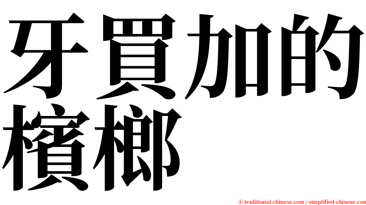 牙買加的檳榔 serif font