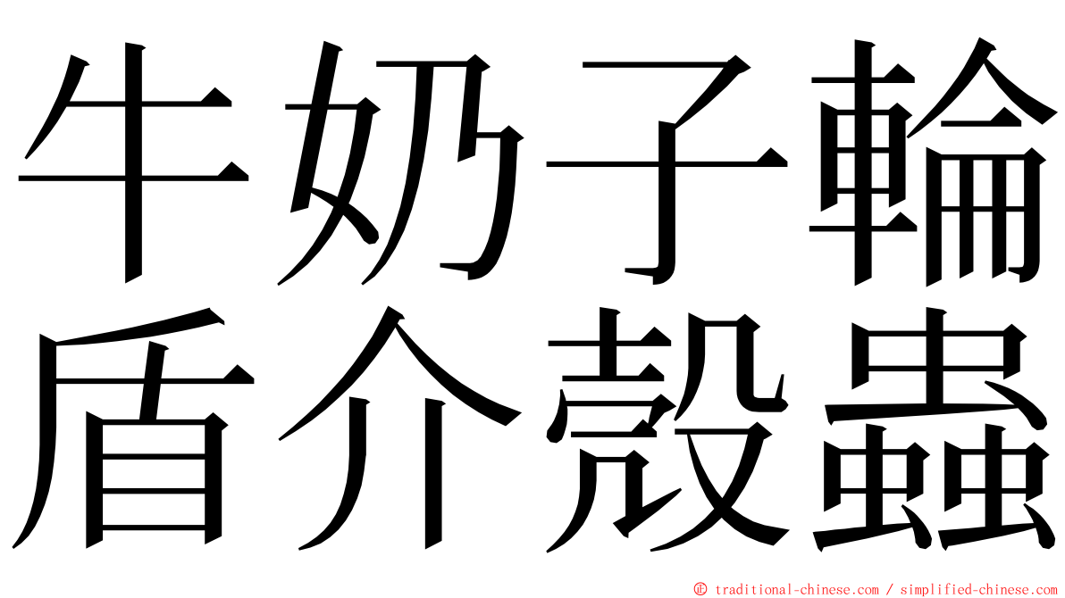 牛奶子輪盾介殼蟲 ming font