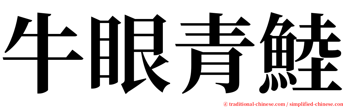 牛眼青鯥 serif font