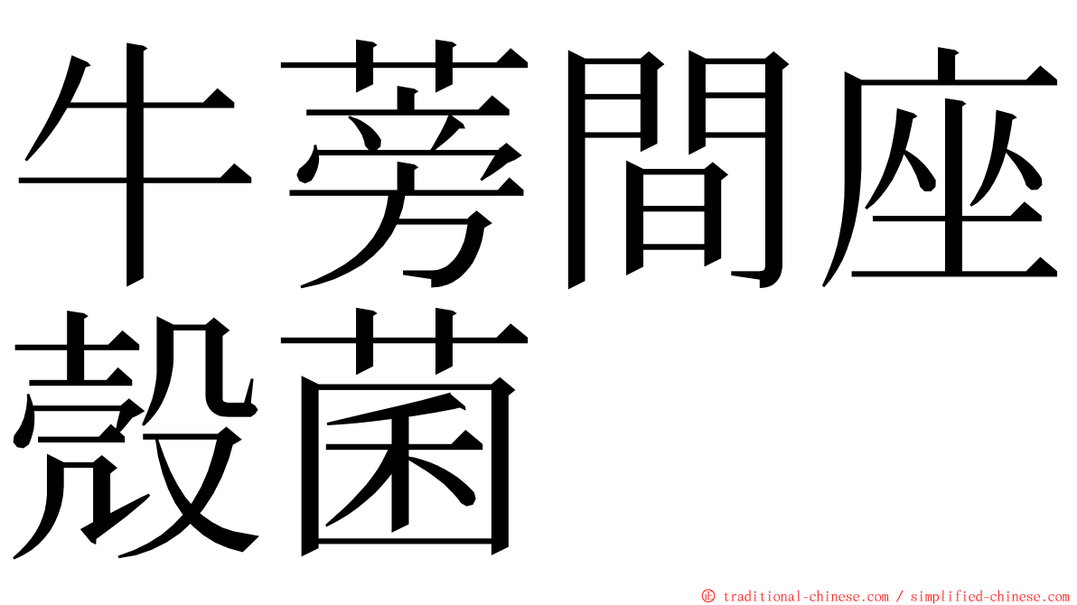 牛蒡間座殼菌 ming font