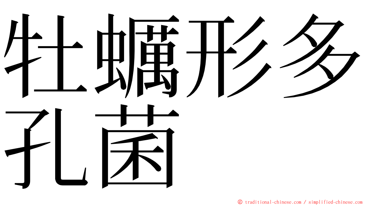 牡蠣形多孔菌 ming font