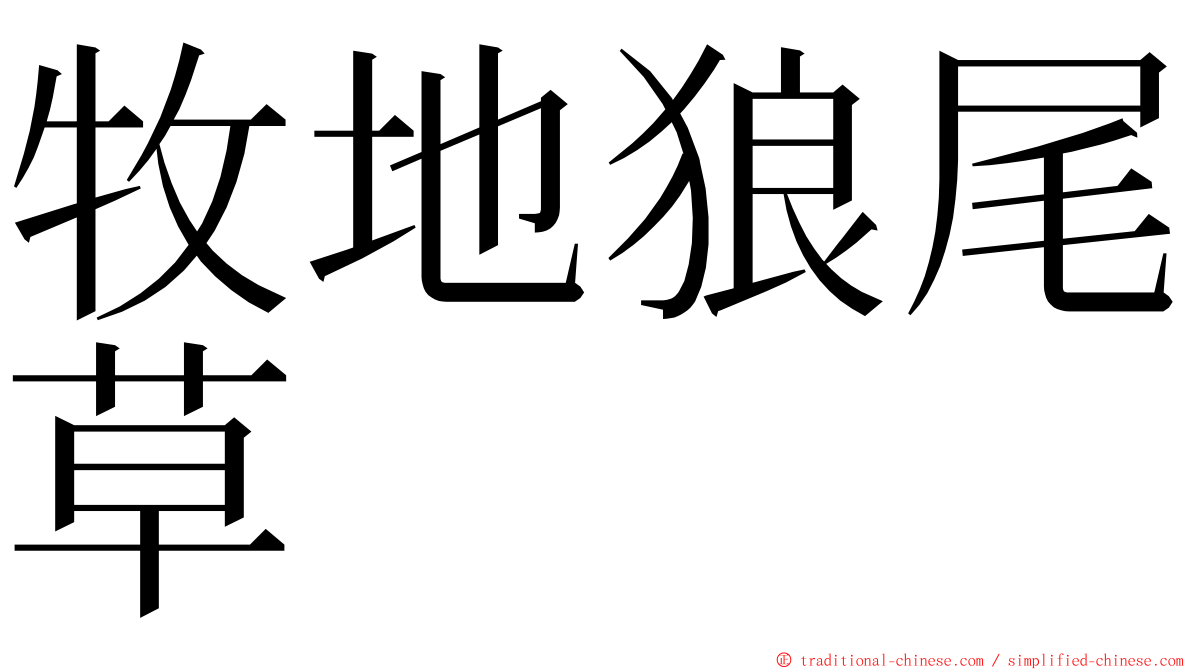 牧地狼尾草 ming font