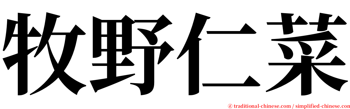 牧野仁菜 serif font