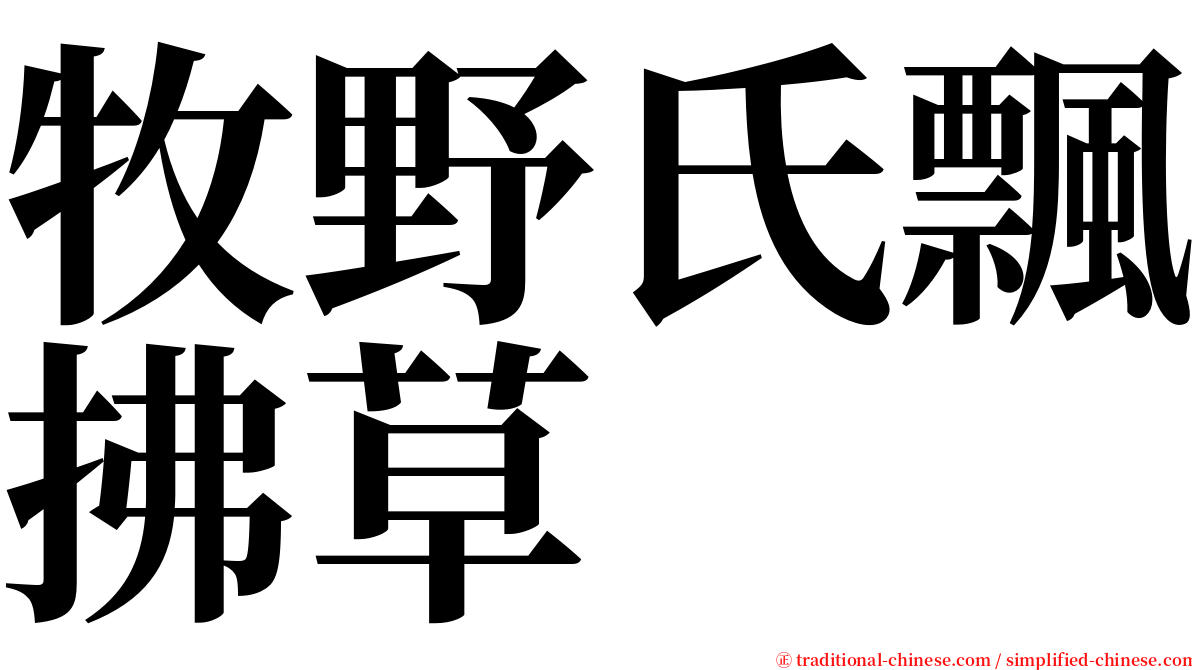 牧野氏飄拂草 serif font