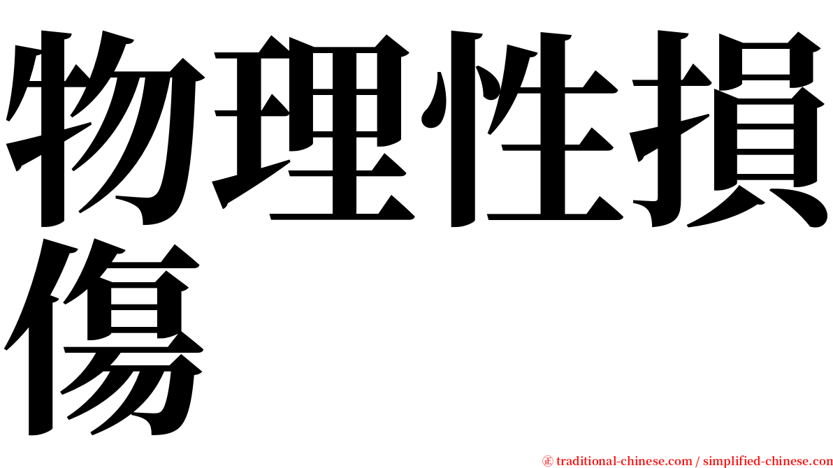 物理性損傷 serif font