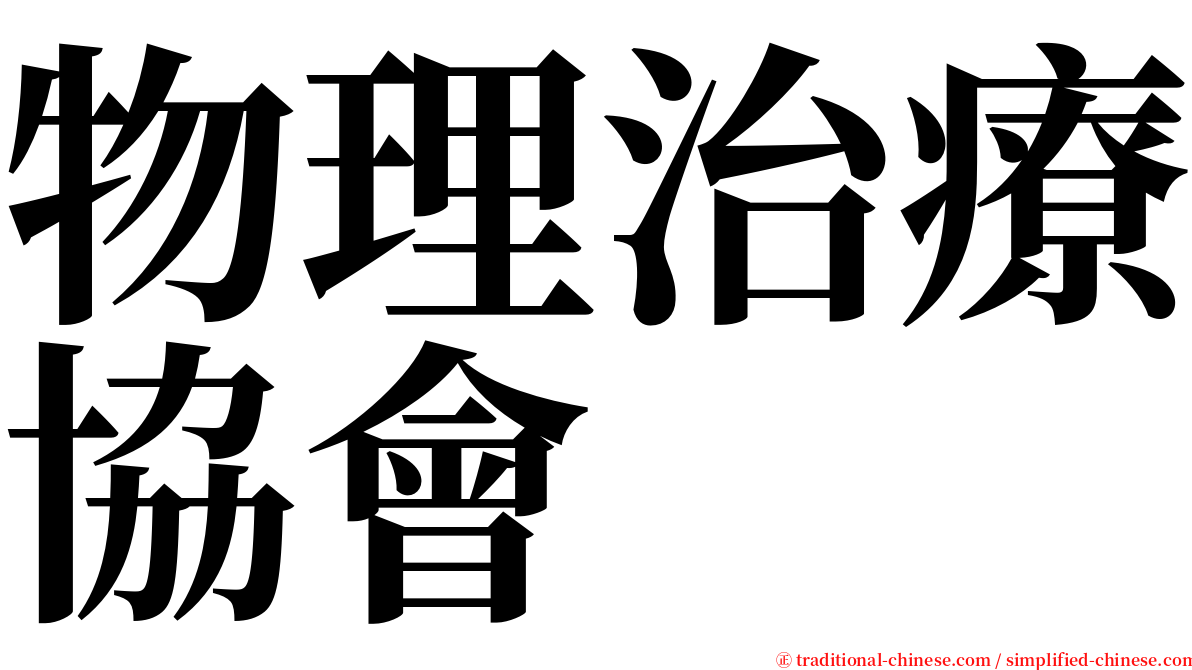 物理治療協會 serif font