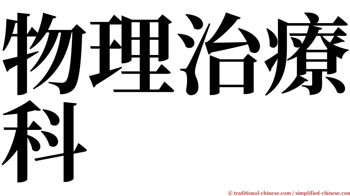 物理治療科 serif font