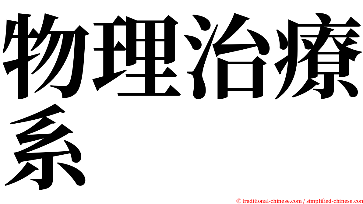 物理治療系 serif font