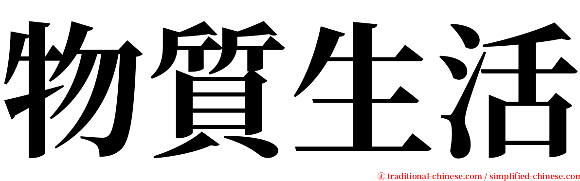 物質生活 serif font