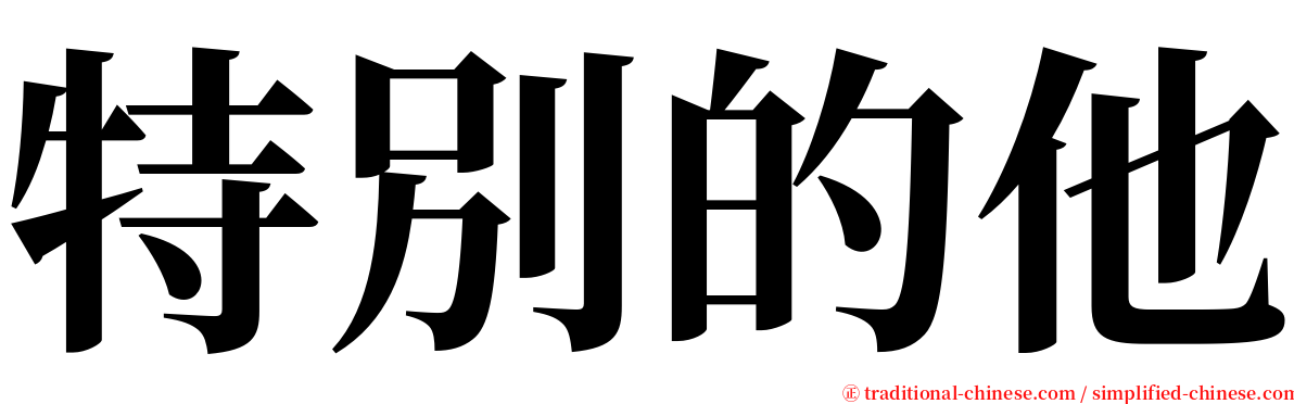 特別的他 serif font